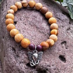 Palo Santo Armband mit Veilchenholzperlen und Ganesha Anhänger