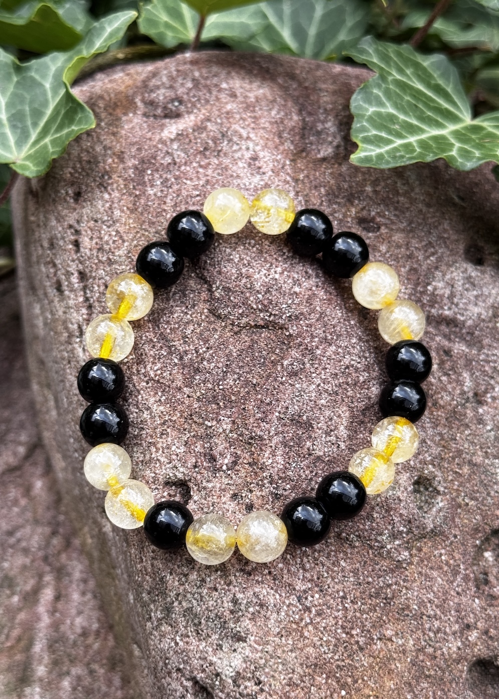 Armband aus Turmalin und Rutilquarz