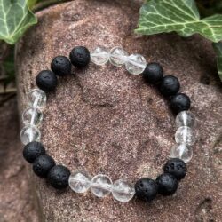 Lavaperlenarmband mit Bergkristall