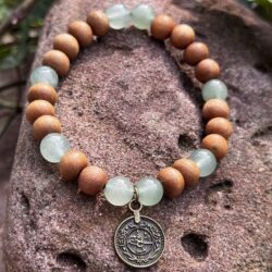 Sandelholz-Armband mit Aventurin & Münzanhänger