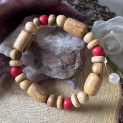 Palo Santo Armband mit Koralle