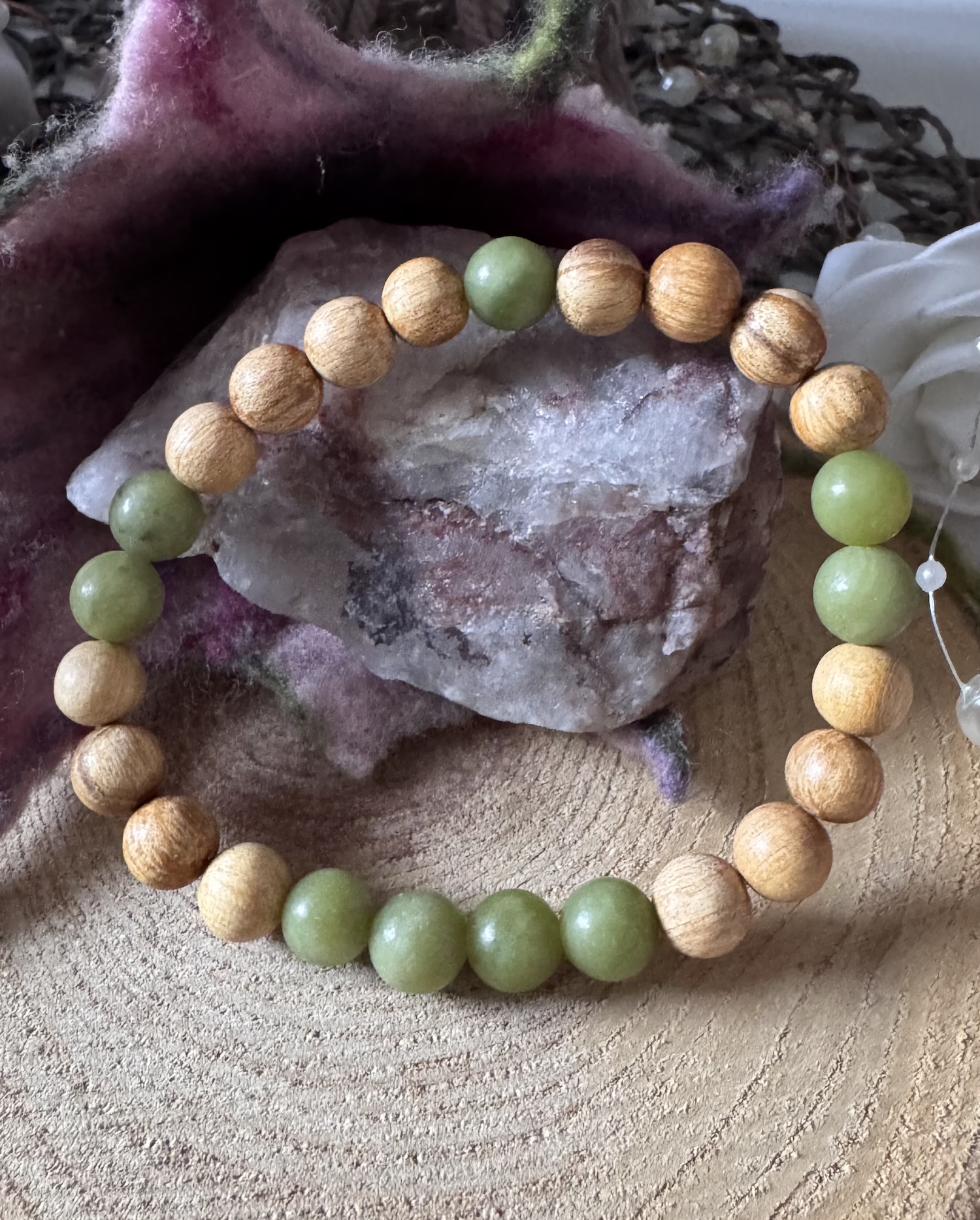 Palo Santo Armband mit Xinyi Jade